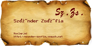 Szünder Zsófia névjegykártya