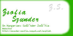 zsofia szunder business card